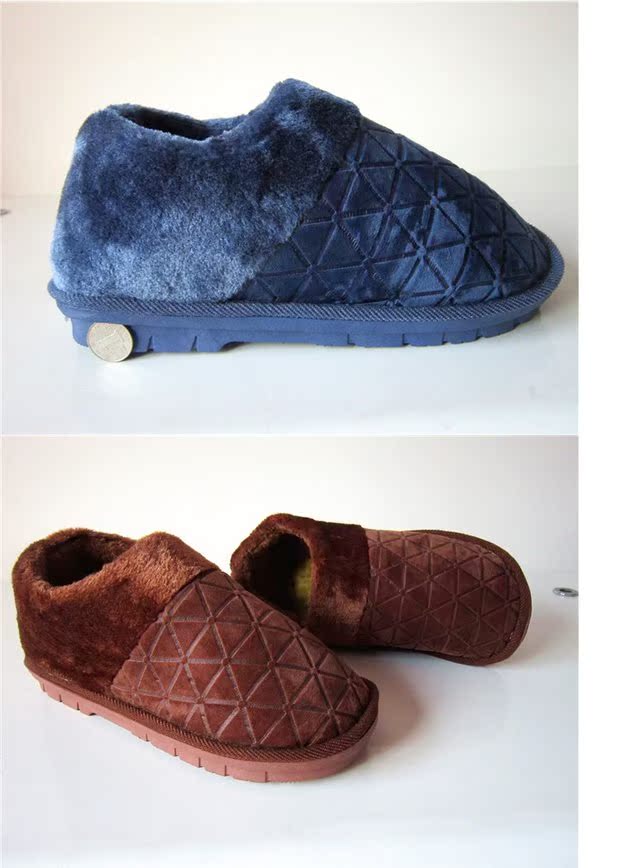 Túi nam mùa đông có dép bông thêm mã lớn cộng với giày cotton nhà to béo ấm đáy dày 45 46 47 48 yard dép rọ gucci