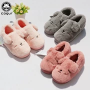 Dép cotton mùa đông mới mát mẻ Phụ nữ nhà trong nhà và ngoài trời dày giày chống trượt, một gia đình gồm ba đôi giày cotton nam-mẹ