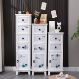 Шкаф для хранения в ванной комнате, шкаф для хранения с выдвижным ящиком из цельного дерева, шкаф для хранения с ультраузким зазором и дверным ведерным шкафом