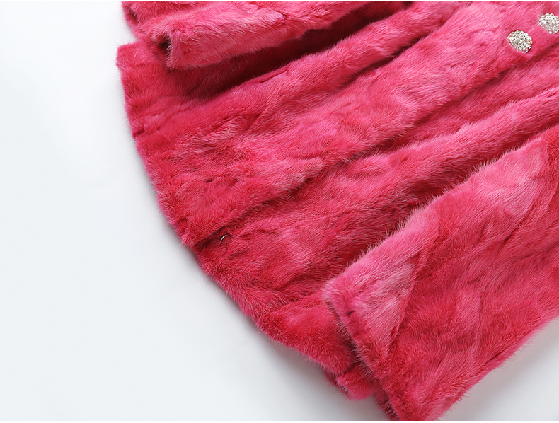 Papo Shidi 2018 mùa xuân mới Haining mink fur cỏ ladies vòng cổ Slim chắp vá coat jacket áo da lộn lót lông