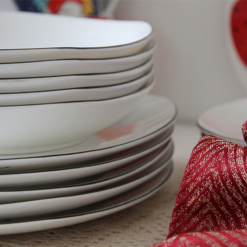 German Puzl Minimis Hook with Glaze Lower Color Home Square Pan Light Soup Bowl Sweet Dish Positive Dinner Plate