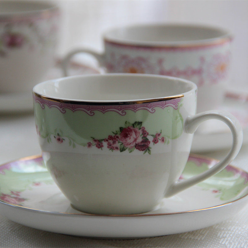 Orchard English Rose English Afternoon Tea Cup Saucer Drawing Gold Coffee Cup Saucer Set Elegant Full Hundred Packs