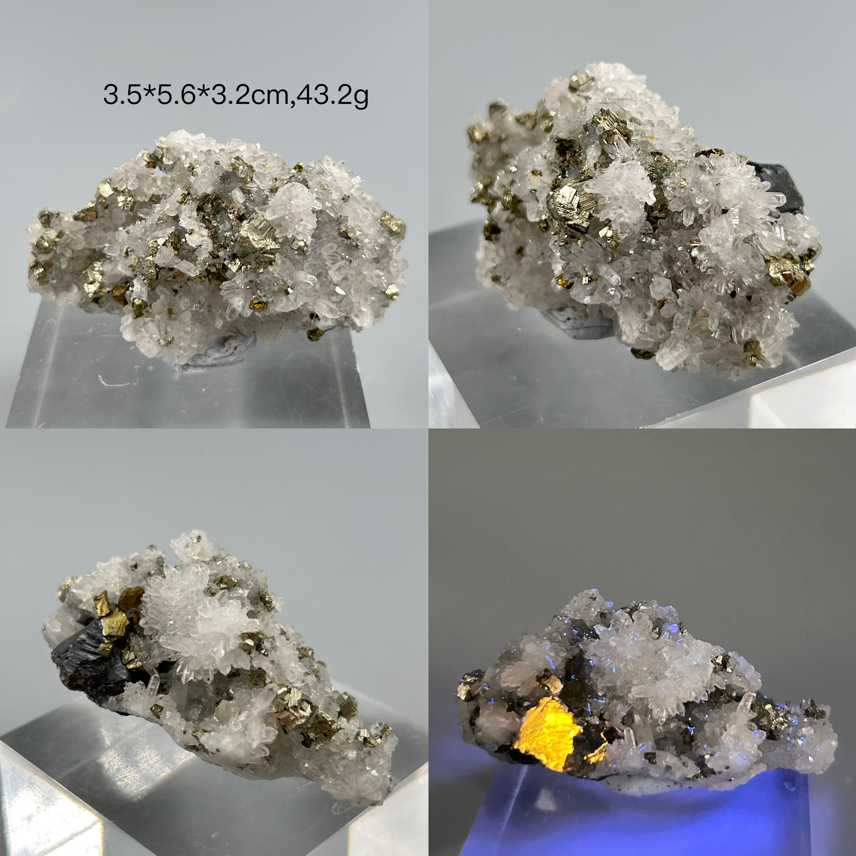 江西省産天然黄鉄鉱結晶花と亜鉛閃亜鉛鉱装飾、鉱物結晶教育標本