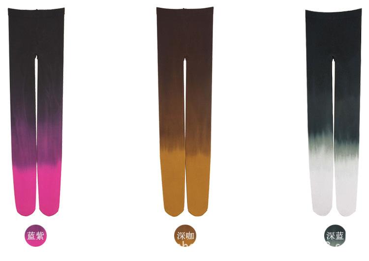 Fashion 小 i thời trang chân váy nhung 80D legging vớ màu gradient quần lửng tất nam cổ ngắn