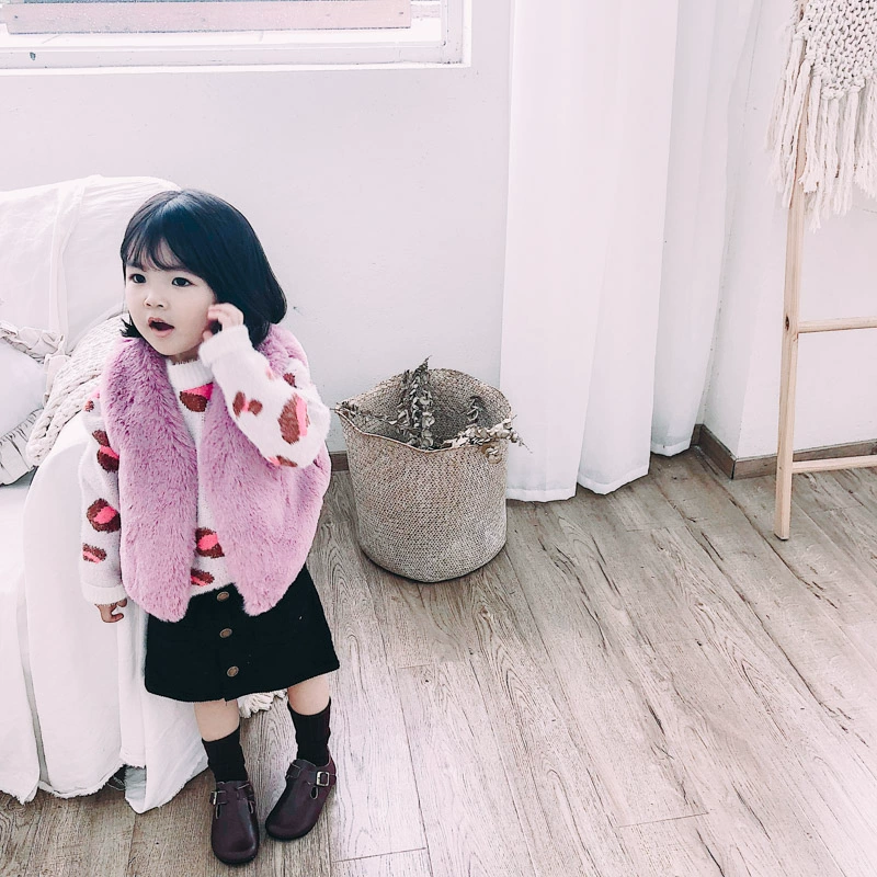 Váy nhung bé gái 2018 mùa thu mới cho bé váy bé gái túi bé hông váy 1-3 tuổi 4 váy