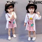 Váy bé gái mùa xuân và mùa thu mới phiên bản Hàn Quốc của bé gái váy cotton dài tay bé công chúa đầm bé gái 1-3 tuổi 4 mùa thu