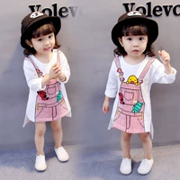 Váy bé gái mùa xuân và mùa thu mới phiên bản Hàn Quốc của bé gái váy cotton dài tay bé công chúa đầm bé gái 1-3 tuổi 4 mùa thu váy ren dễ thương bé gái