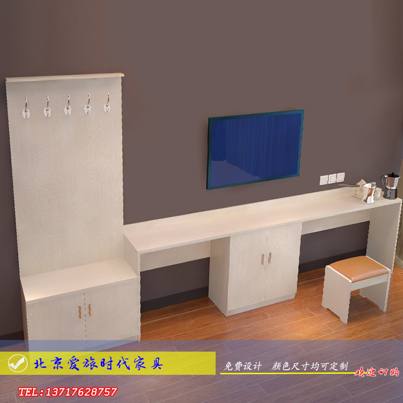 Furnished rooms rental Single Apartment Inn with computer tables Hotel cupboard TV cabinet