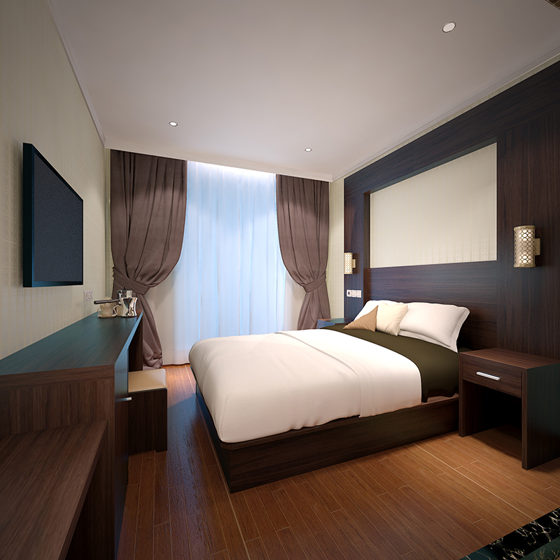 Love Brigade Era Custom Guesthouses Furniture Quick Hotel Bed Full Set Background Wall Type High Bed Frame bed frame Man-made Bed-Taobao