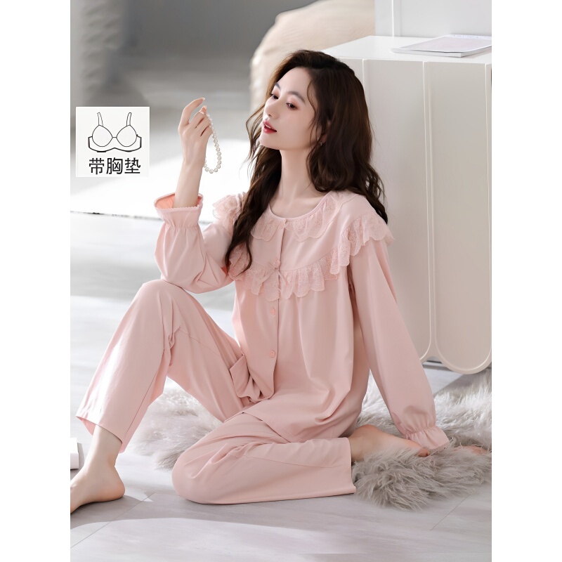 French Rmok Pajamas for Women, Spring, Autumn and Summer, Pure Cotton, Long-Sleeved, Thin, Spring Palace Style, 2026 New Style Home Wear