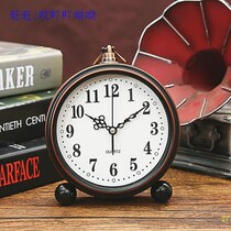 Living room clock home European style retro clock bedroom atmospheric sitting table pendulum clock TV cabinet creative large ornaments