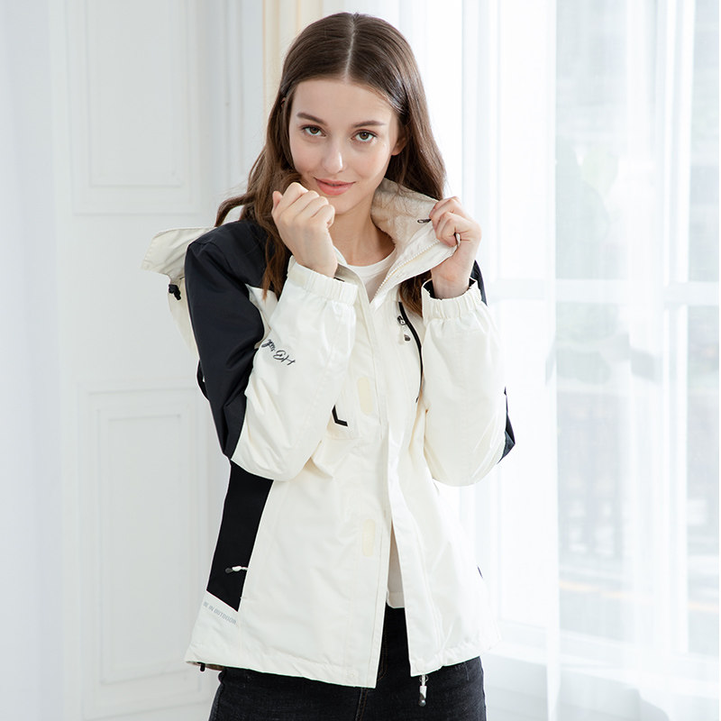 Autumn and winter white jacket women's three-in-one jacket men's outdoor cold-proof wind-proof warm detachable mountaineering ski suit