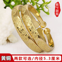 Bronze bracelet womens solid small size blessing handmade fashion pure brass bracelet hand circle popular jewelry