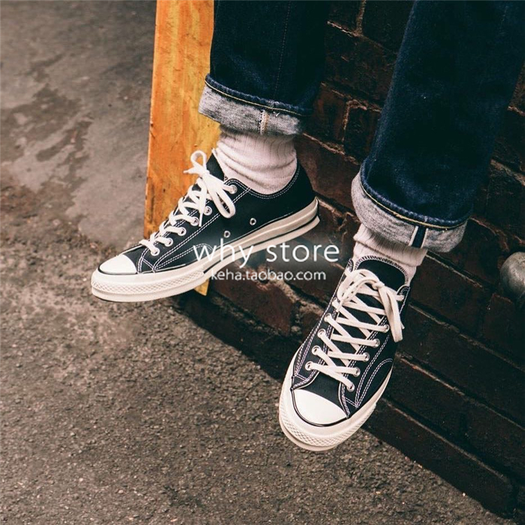 Converse converse1970s Giày cao gót màu đen và thấp nam tiêu chuẩn Samsung 144757C 162050C - Plimsolls shop giày thể thao nam