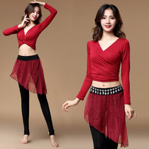 Golden dance door belly dance practice clothing women 2021 New set beginner long sleeve pants modal