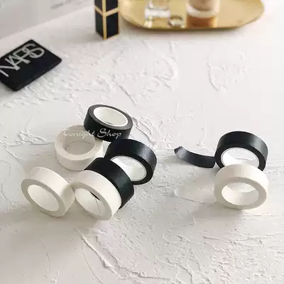 ins Simple cold wind black and white paper tape Simple sticker card wall decoration tearable solid color hand account tape