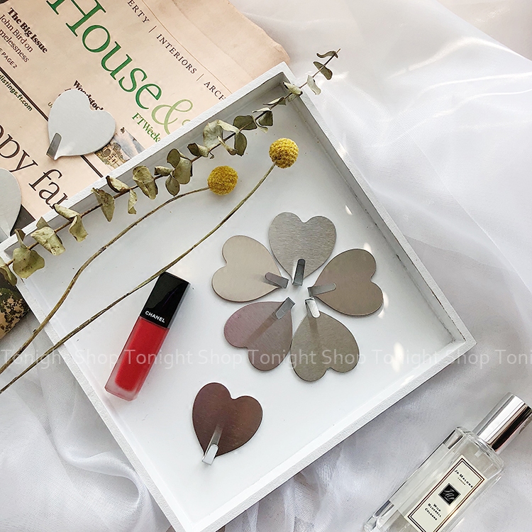 tonight shop Korean style ins love stainless steel metal hook strong viscose hook room decoration