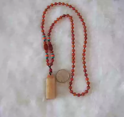 Laos Stone tile chapter Pendant Seal pendant Necklace Pendant Custom name chapter