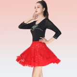 Гитта танцевальная одежда Новый цвет бриллианты танец, круглая шея с тремя штормами квадратная квадратная танцевальная сеть