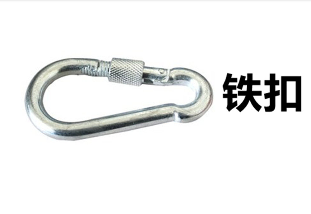 Iron buckle iron hook safety insurance buckle with lock load-bearing rope buckle outdoor mountaineering buckle galvanized iron buckle anti-corrosion rust spring