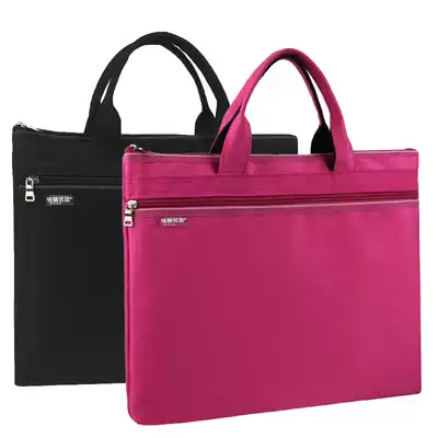 File bag canvas zipper large capacity portable file kit information kit Office conference bag briefcase custom LOGO