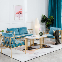 Nordic sofa studio Reception sofa chair Cafe Dessert shop Single double Wrought iron sofa combination