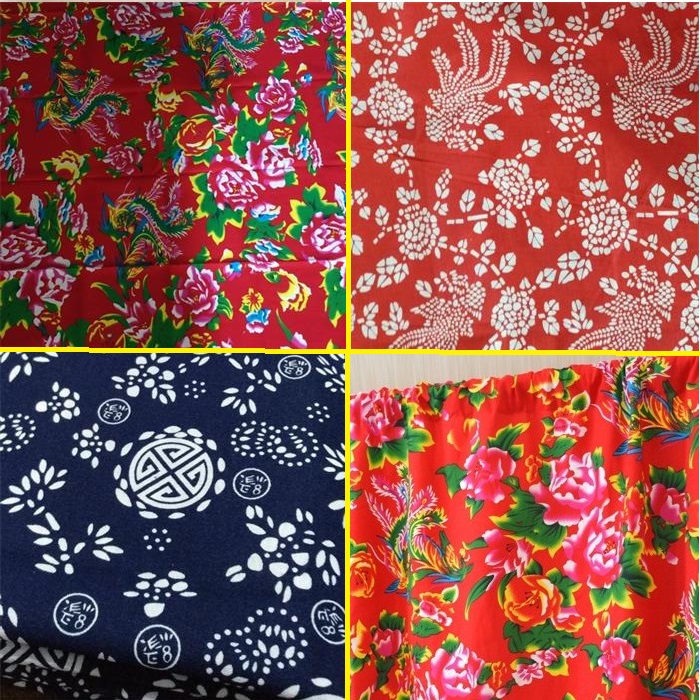 Northeast Grand Bouquet Fabric Old Printed Cloth Hotel Furnishing Wall With Cotton Fabric National Wind Pure Cotton Quilt Surface Tablecoths