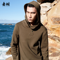 Italian tree Chinese style original hoodie men's casual vintage hooded Chinese style turtleneck all match coat youth top autumn