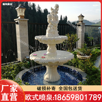 Eurostyle Fountain Sculpture Outdoor Water View Water System Entrance Garden Decoration Yard Pool Landscape Angel Flowing Water Swing