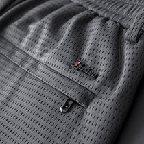 Summer thin ice silk pants mens casual pants mesh sports running quick-dry loose hollow stretch mens pants