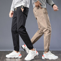 Pants men 2020 new autumn mens casual pants joker loose autumn clothes ankle-length pants student tie pants autumn