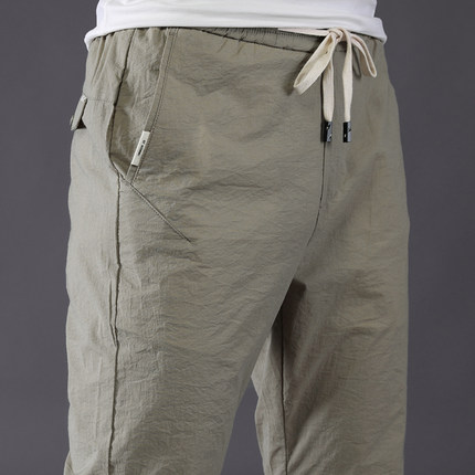 裤子男夏季薄款修身宽松夏凉长裤冰丝超薄运动