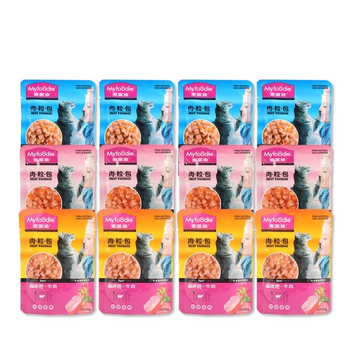 McFudi Meat, выброшенная кошачья консервированная кошачья мешок для закуски, добавление котят жирной свежий мешок с влажным зерном 85 г*12 пакетов
