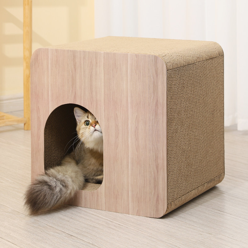 Cat Nest Winter Warm Enclosed Cat House House All Season Universal Bed Cat Grabbing Board Corrugated Paper Pet Kitty supplies