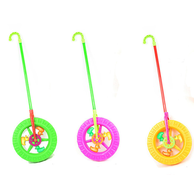 Luminous Pushwheel Toy Children Baby Learning Step Toys Flash Wheel Wind Fire Wheels Rolling Iron Ring Children Baby