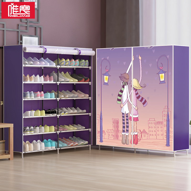 Simple shoe rack Multi-layer dustproof storage shoe cabinet door put home indoor good-looking dormitory shoe rack economic type