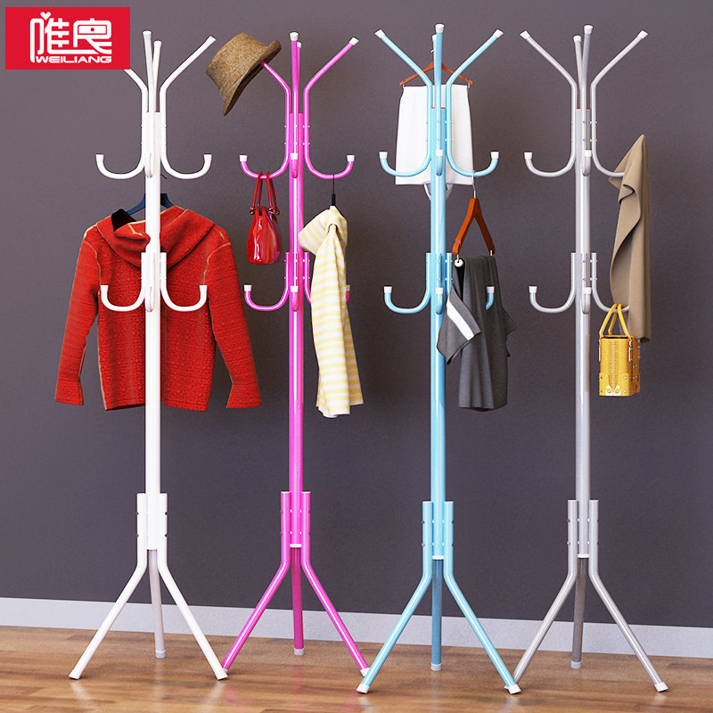 Coat rack Simple clothes rack Floor-to-ceiling household clothes rack Bedroom shelf Drying rack Indoor hanging clothes rack