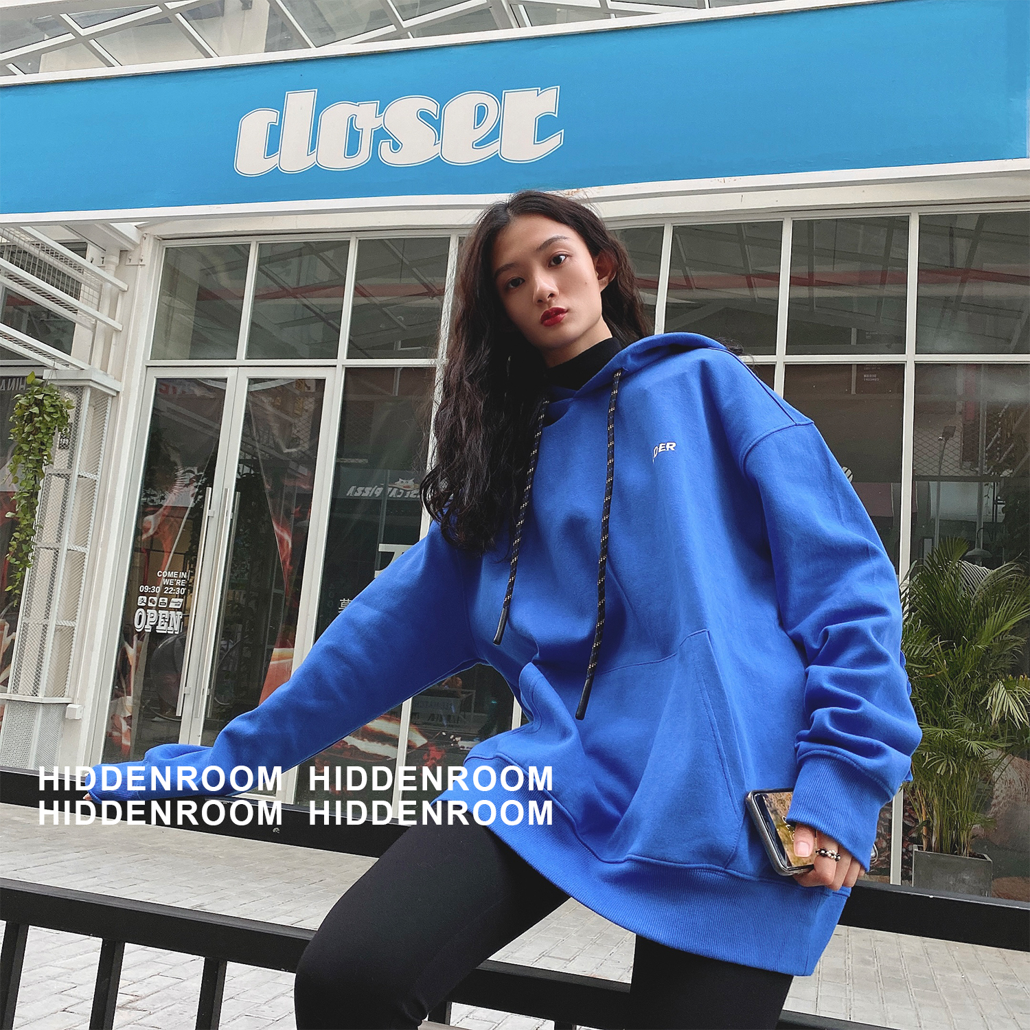 ADER goods king error autumn and winter new three-color small letter embroidery drawstring bag for men and women hoodie sweater