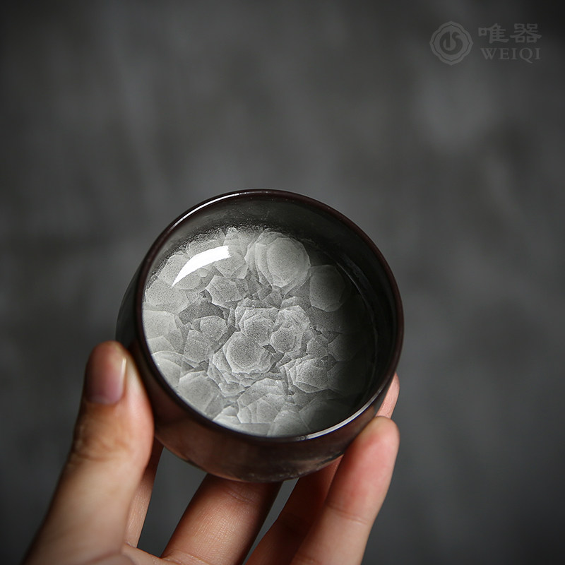 Longquan Celadon Wu Jun Pure Handmade Goyao Pu'er Tea Cup Kung Fu Tea Set Master Cup Single Cup Ice Crack Small Tea Cup