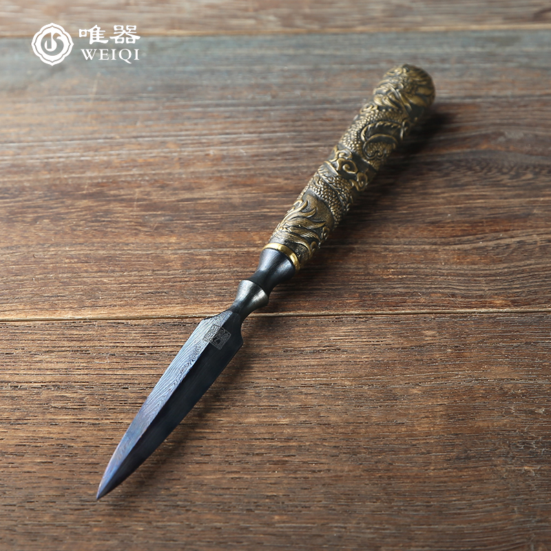 Jianglong hand forging Longquan Baisteelmaking Pu 'er tea knife tea ceremony zero with high-grade Pu 'er tea needle opening tea cone