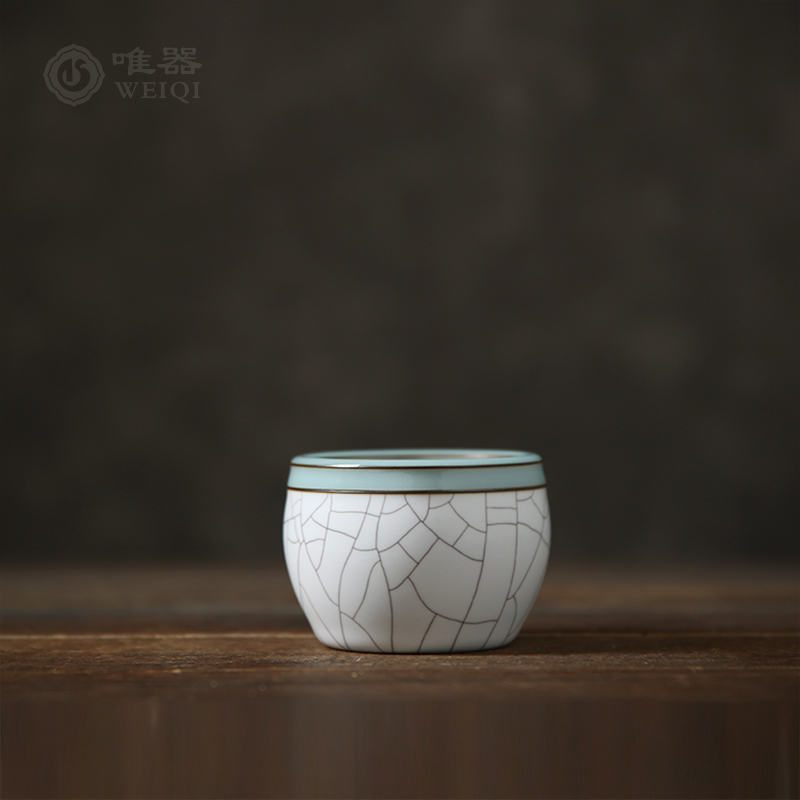 Green Porcelain Xu Stepwu Pure Handmade Ceramic Pint Master Cup Gokiln Moon White Glaze Open Sheet Kongfu Tea With Pu-erh Tea Cup