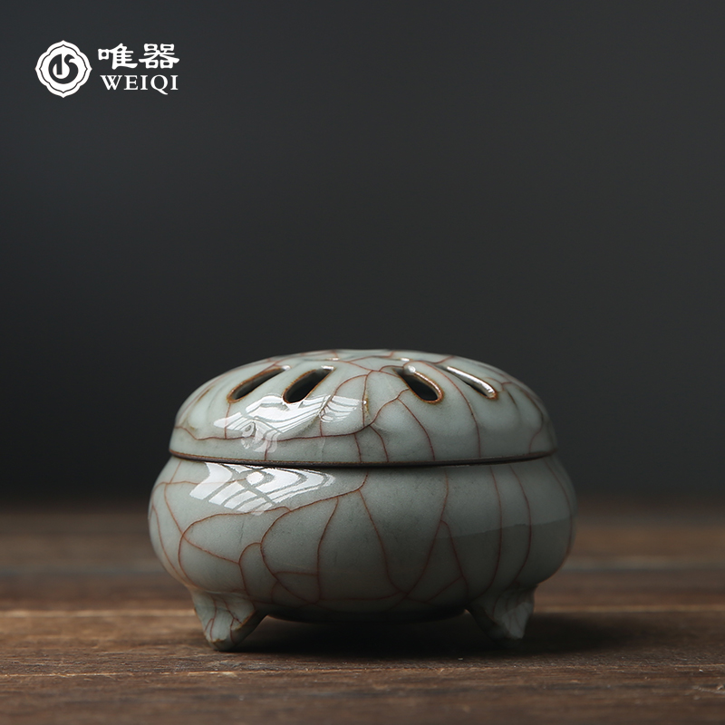 Green Porcelain Incense Stove Master Jinyi Rui Black Fetal Brother Kilo Kiln Incense Stove Small Incense Stove Tea Track Zen of Imitation Ancient Pendulum
