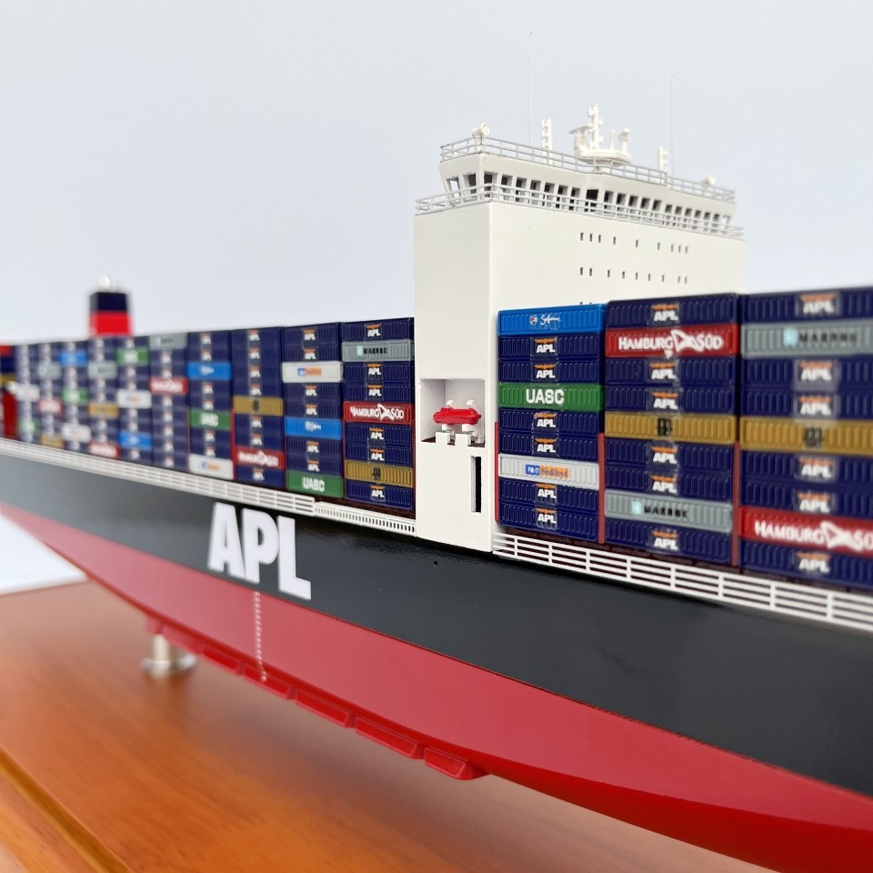 APL集装箱船模型货运合金属海洋散货船航模装饰静态摆件纪念收藏_舰艇_
