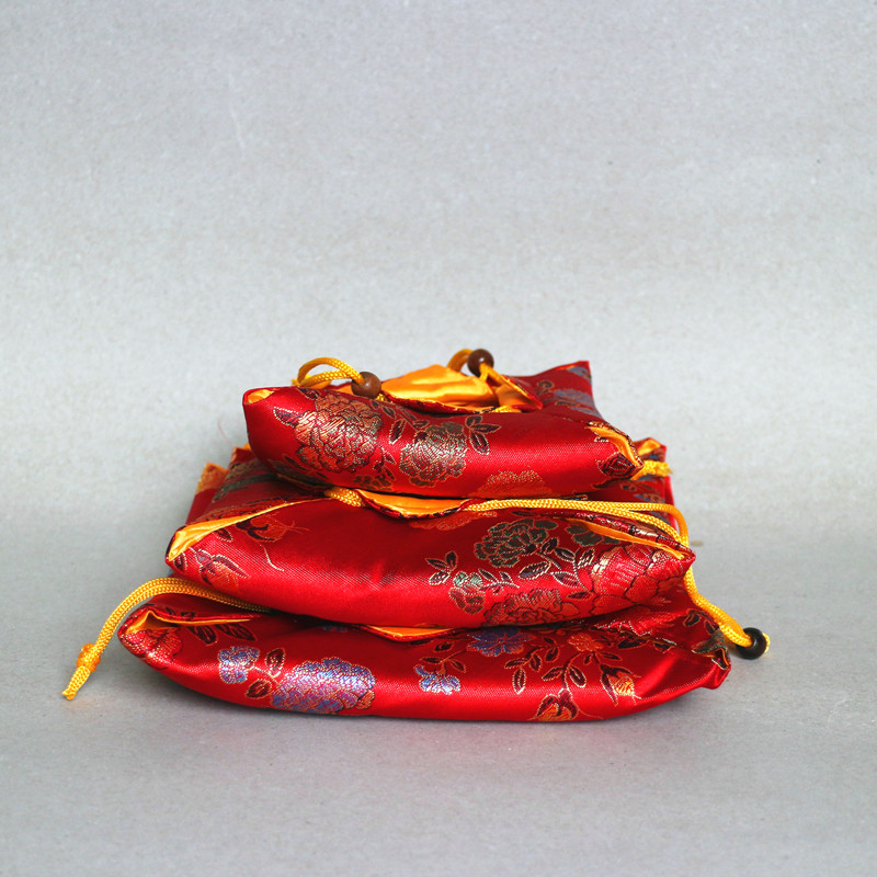 Best-selling purple sand teapot packaging bag Jianzhan ceramic packaging brocade bag pure cotton text play thickened storage small cloth jewelry bag
