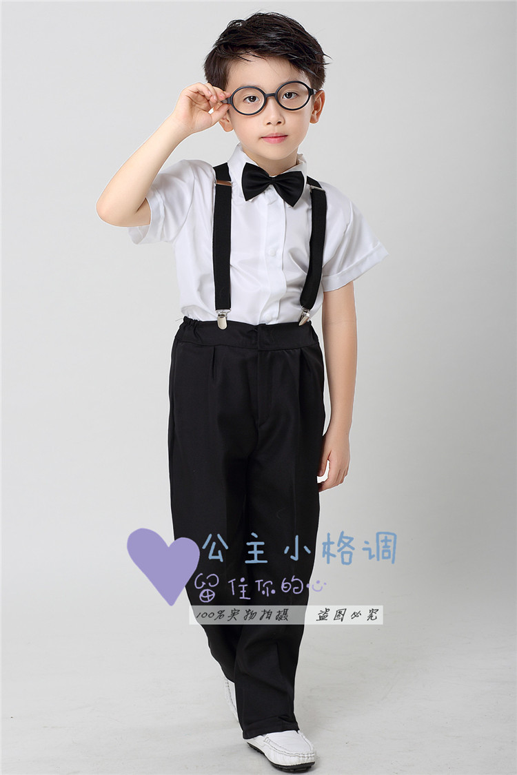 Liuyi hoa cô gái ăn mặc cậu bé máy chủ nhỏ phù hợp với đám cưới điệp khúc phù hợp với cậu bé trẻ em trang phục bib set vest kẻ cho bé trai