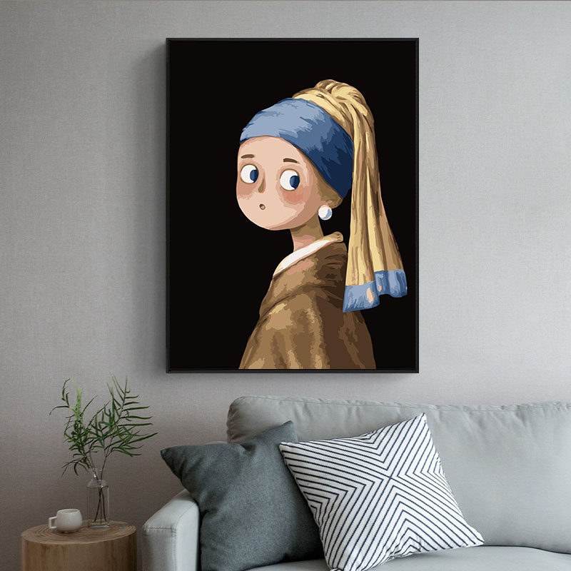 🎨解锁艺术新技能！数字油画DIY减压神器，名画Q版蒙娜丽莎&戴珍珠耳环