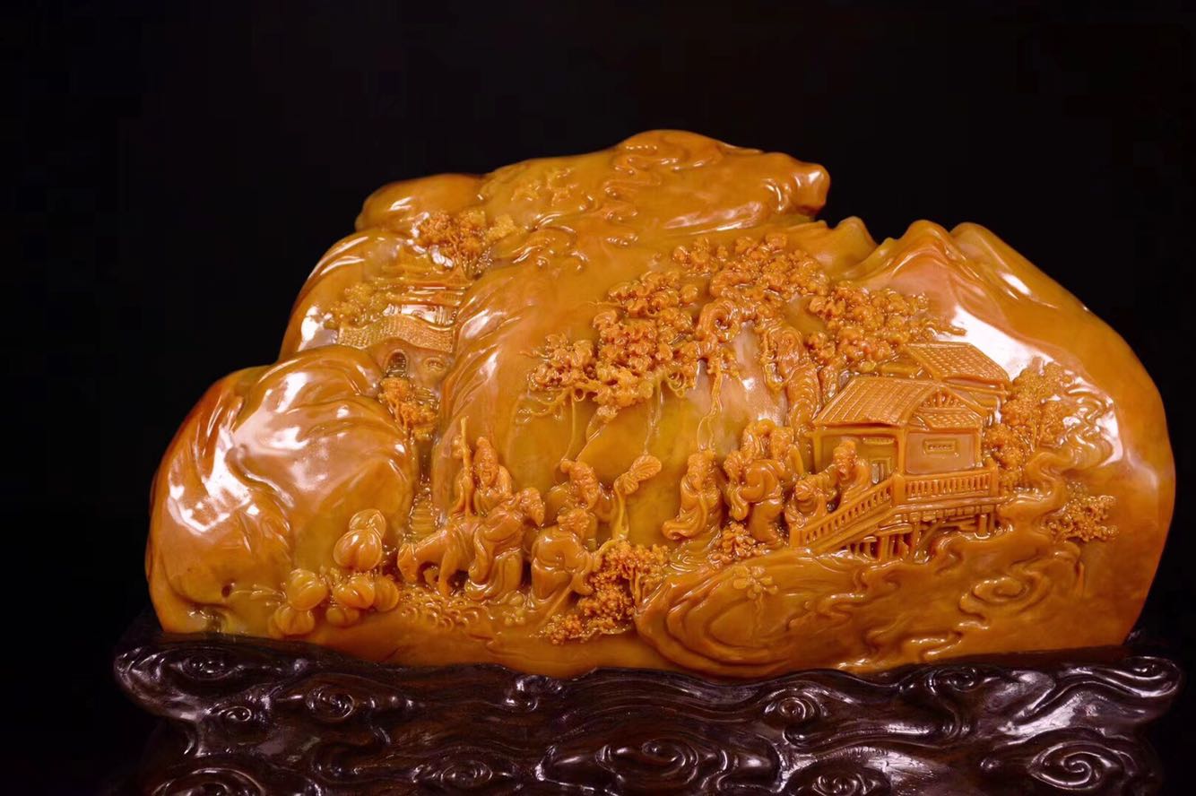 Northern Malts of Malt Yellow Polymers Landscape Pendulum Pieces Round Carved Seal Pendant Necklace Collection Custom