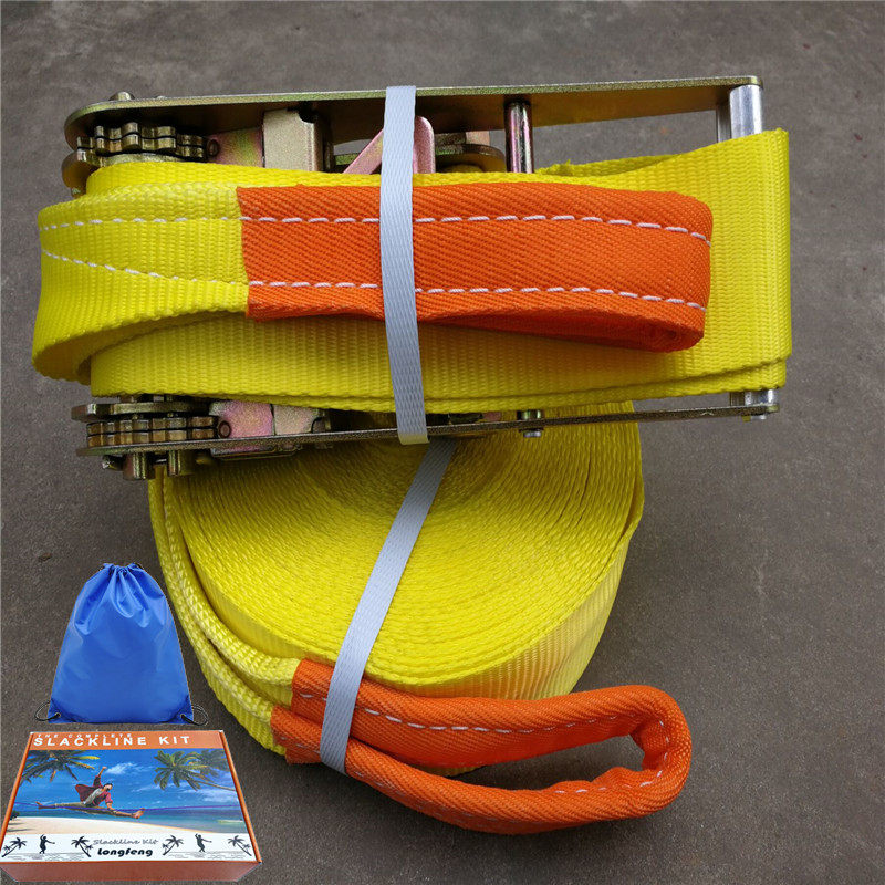 Heavy duty flat belt export Germany extreme sports walking flat belt slackline walking soft rope balance training