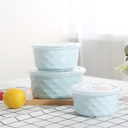hộp cơm văn phòng unie Thuấn gốm sứ bát giữ ba mảnh đặt có nắp lò vi sóng hộp cơm trưa lớn hộp ăn trưa hộ gia đình ăn liền - Hộp cơm điện sưởi ấm hộp cơm điện bear dfh-b20j1