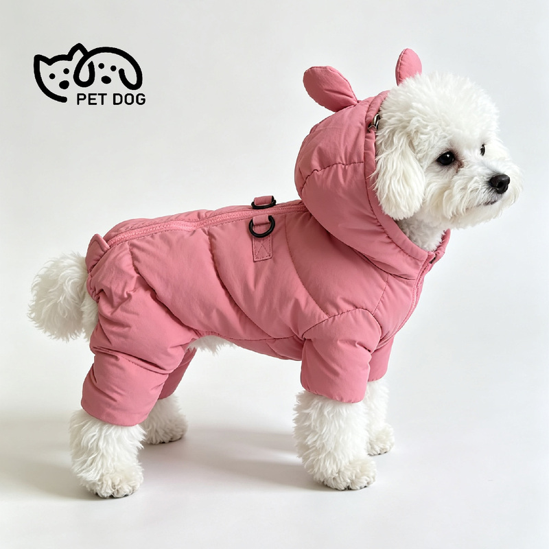 [Aning's Home] Dog down Jacket for Small Dogs, White Duck Down, Waterproof, Bichon Teddy, Warm Four-Legged Clothing with Hood